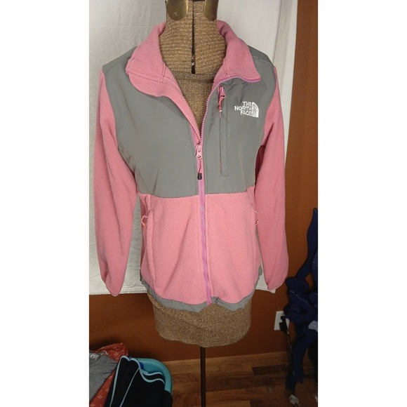 The North Face Jackets & Blazers - The North Face Denali Fleece Jacket Womens Small Pink Grey Full Zip Softshell